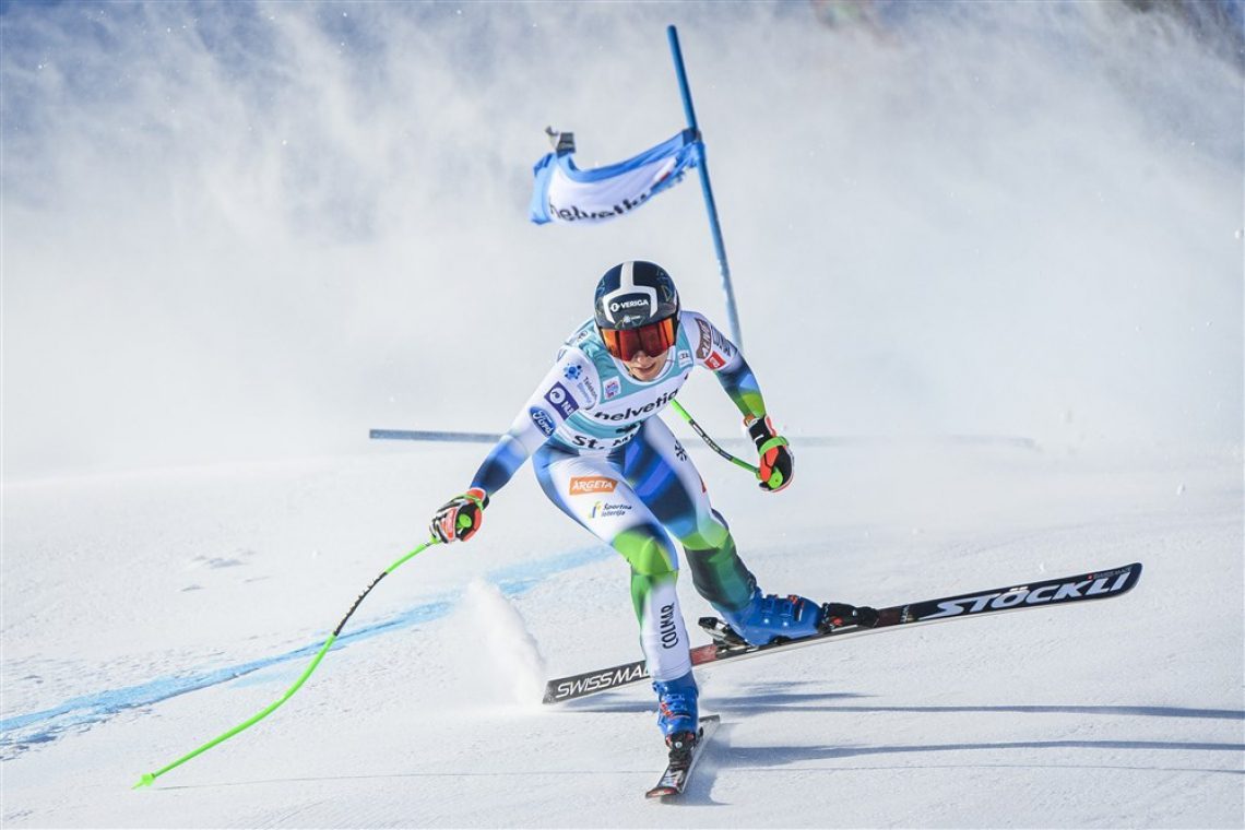 Ilka Štuhec na drugem treningu med najhitrejšimi
