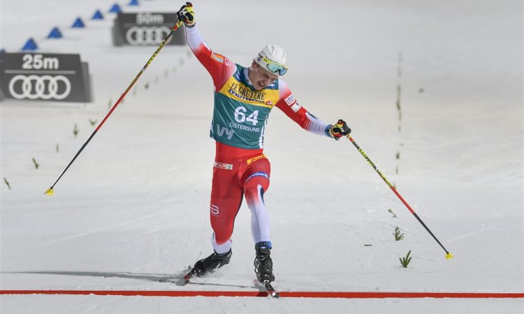 Krüger pred Klaebom do naslova v skiatlonu, Slovenci v ozadju