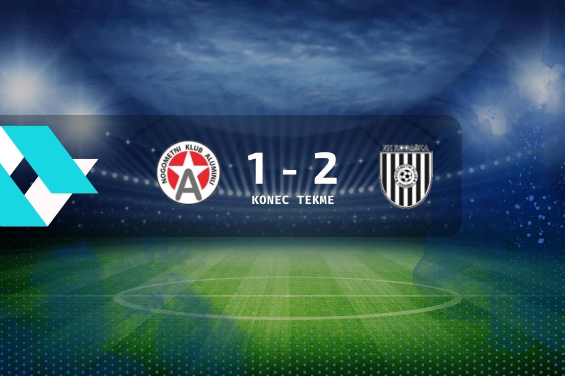 Nogometaši Aluminija so izgubili proti Rogaški z 1:2