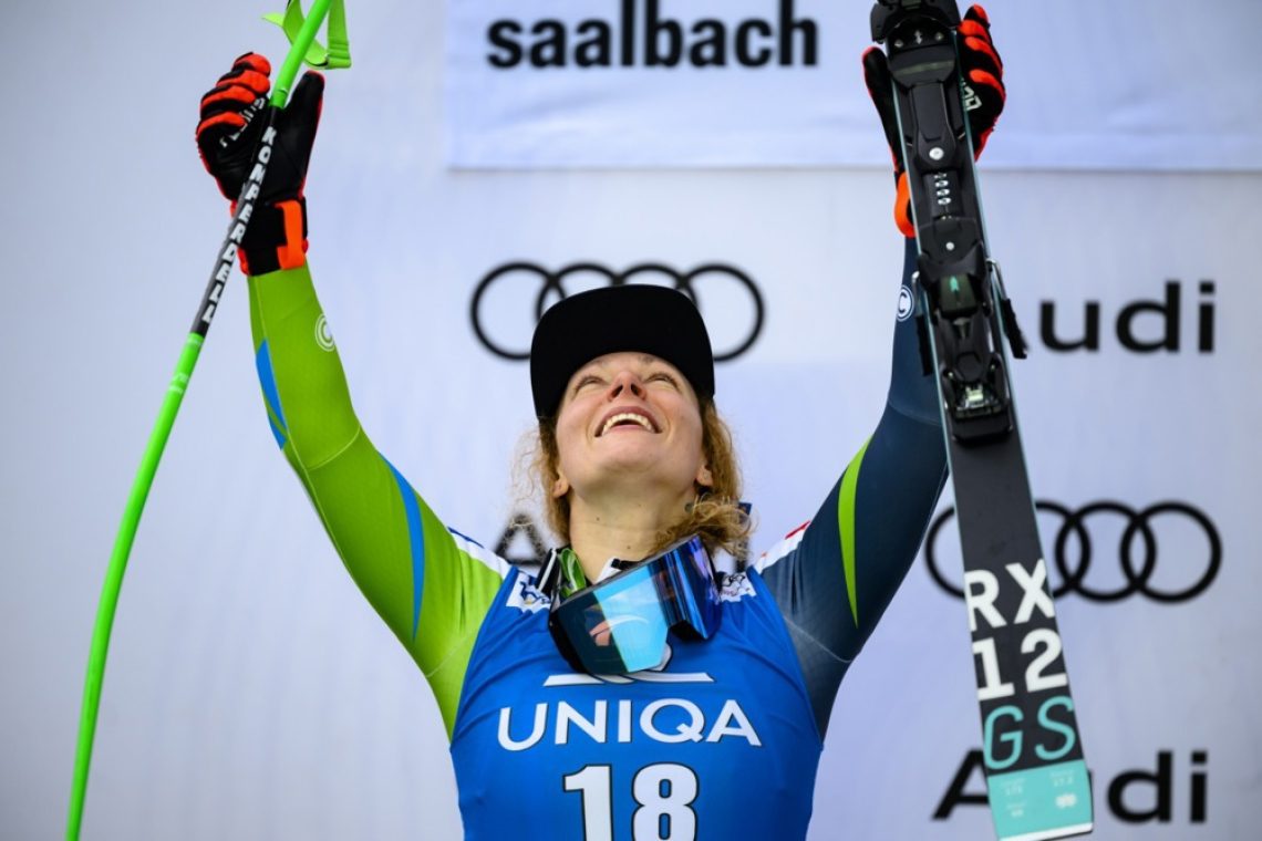 Ilka Štuhec na Peci pred vsemi v veleslalomu
