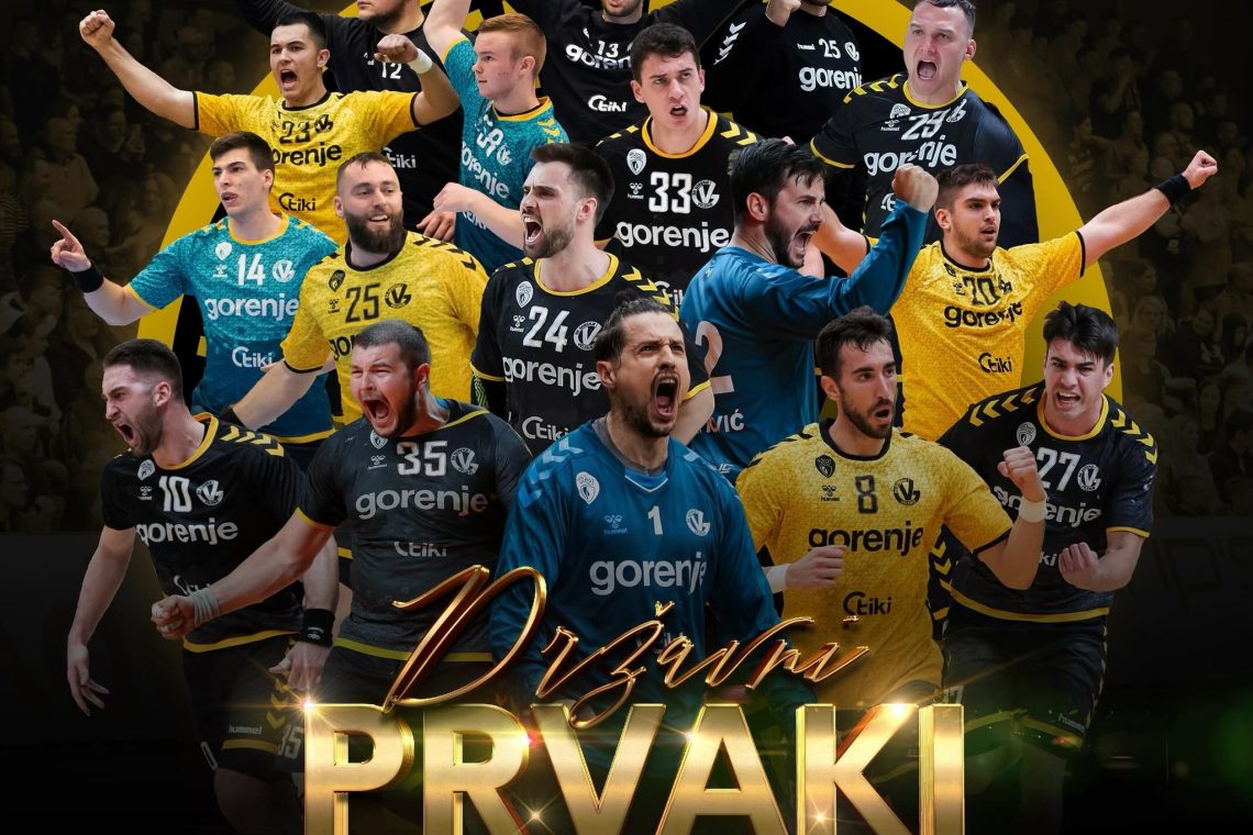 Rokometaši Gorenja so premagali Jeruzalem Ormož z 31:26  in se veselili naslova državnega prvaka