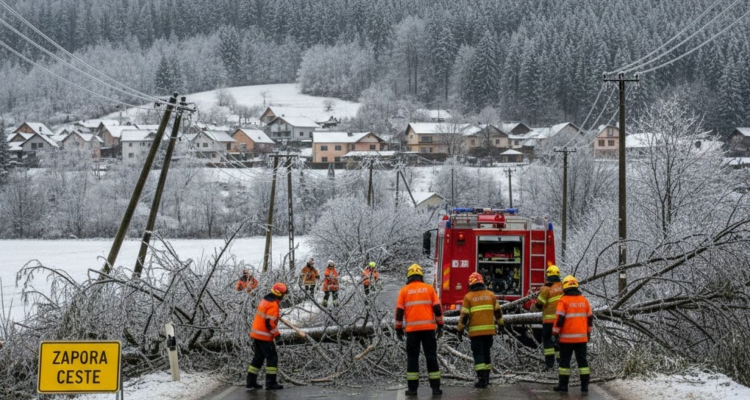 Po državi nevarnost poledice in žleda, šolarji ponekod ostali doma